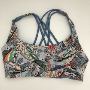 Victoria Secret Sports Bra flower cross back